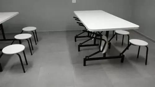 Mesa para Refeitório com 10 lugares com bancos Dobráveis Escamoteáveis - DE ASTRO - Imagem 2