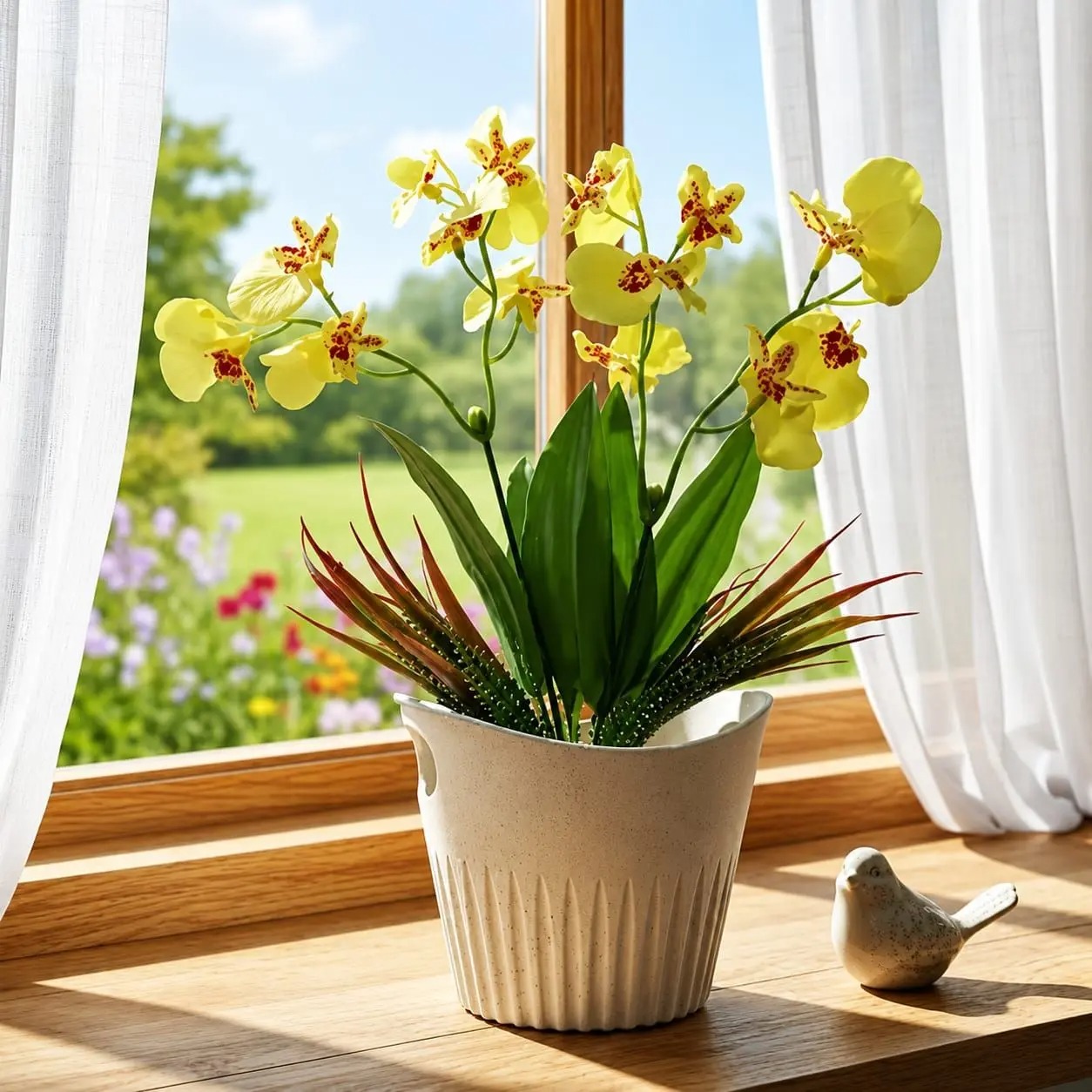 Arranjo de orquídeas artificiais, flores enfeite , sala, banheiro ,prateleiras e todo ambiente que quiser decorar - Br Beleza Brasileira