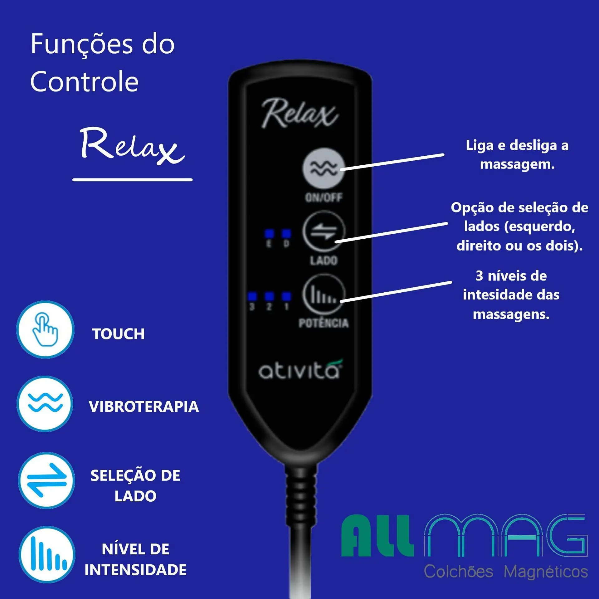 Colchão Com Massageador Solteiro 0,88x1,88 cor Preto ALLMAG - Imagem 2