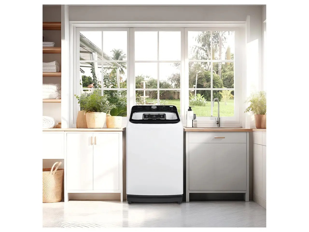 Lavadora de Roupas Midea 14kg Cesto Inox 13 Programas de Lavagem Branca MA512W140A/WK05 110/220V - Imagem 2