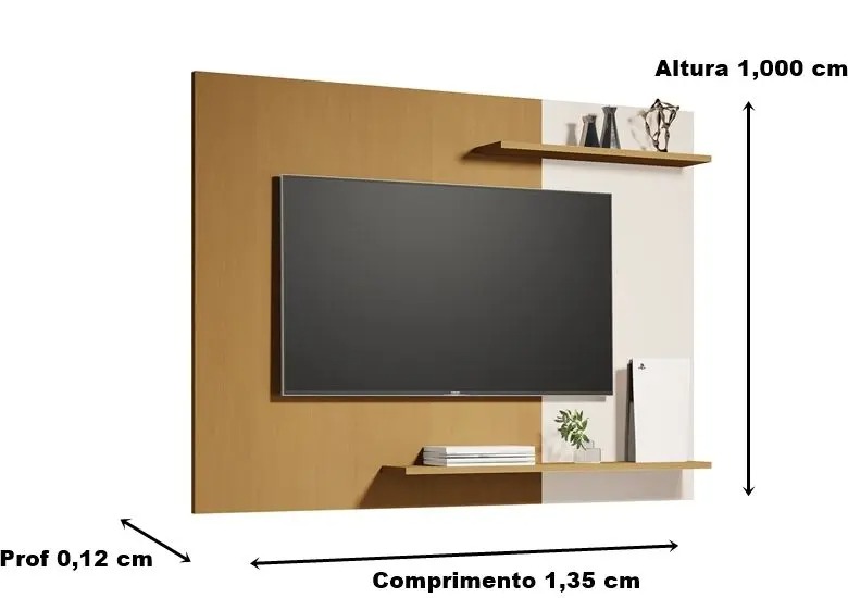 Painel Sala Quarto TV Smart Até 55 Polegadas Com prateleiras 7117 Dudinha - Cores - Comprar Moveis em Casa - Comprar Móveis em Casa - Imagem 2