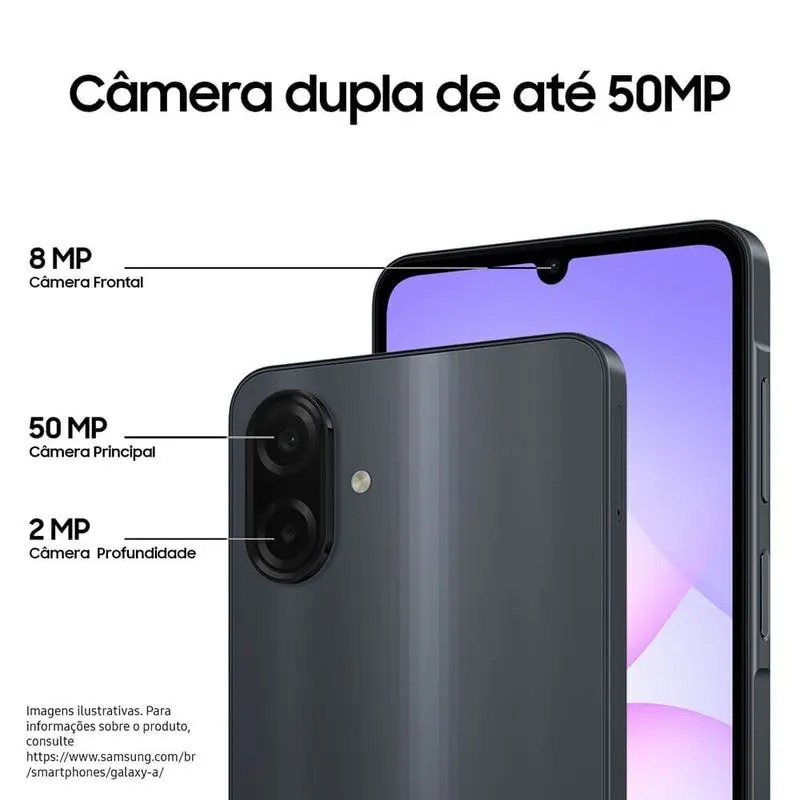 Smartphone Samsung Galaxy A07 256GB, 8GB, Câm. 50MP, Tela 6.7 Violeta - Imagem 2