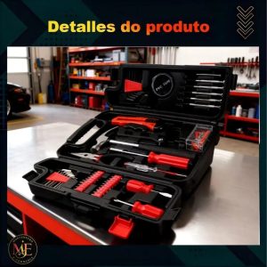 Kit Ferramentas Completo 142 Peças Maleta Jogo Multiuso Chaves Martelo Soquetes Manuais Oficina - Yeet