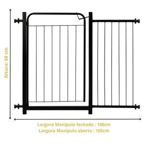 Grade De Proteção para Pet Cães Para Portas Portão Ext 30cm Preto - Itagold