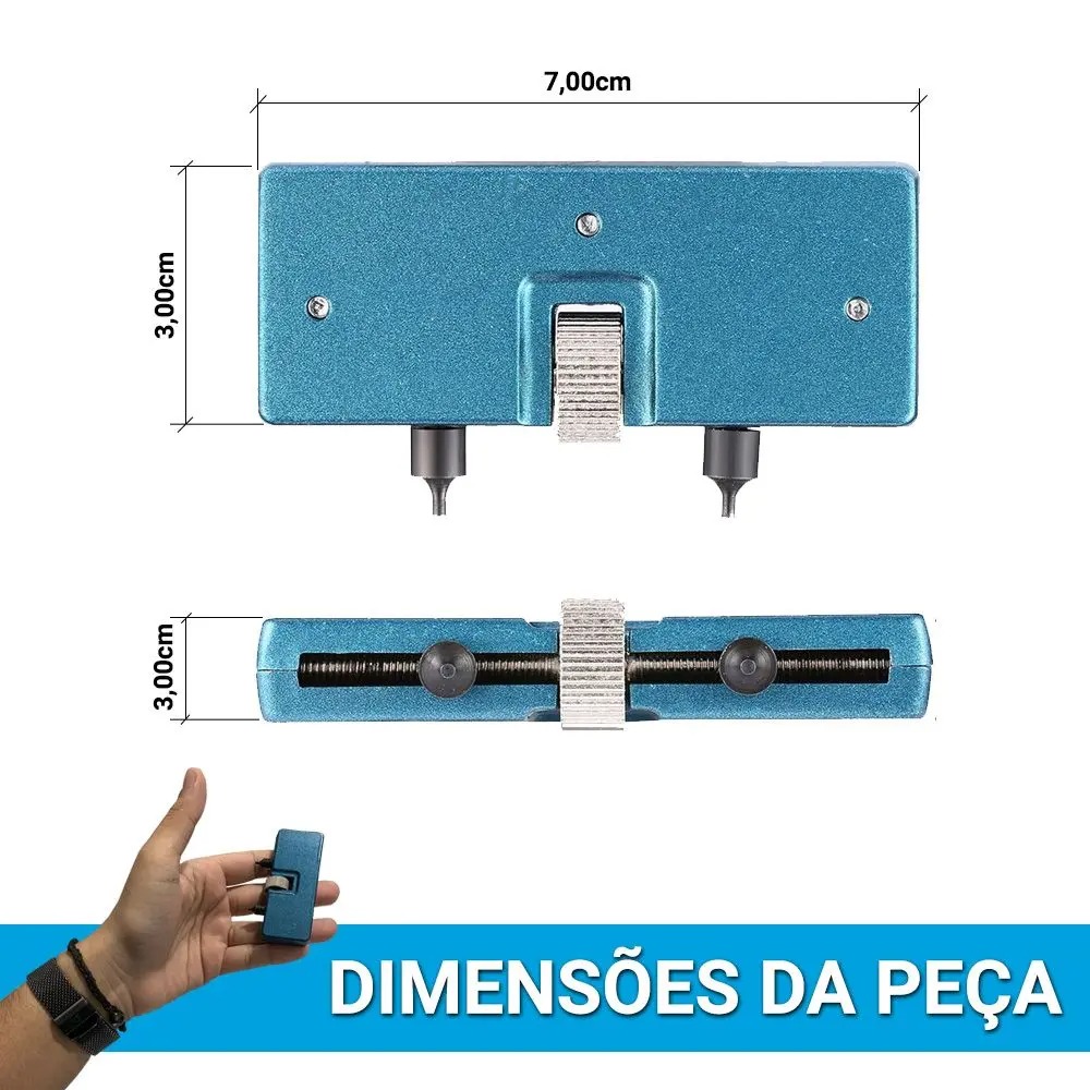 Ferramenta Chave Para Abrir Tampa Fundo Abridor de Relógio 60mm Relojoeiro Reparo Chave Universal Profissional - Lugatools - Imagem 3