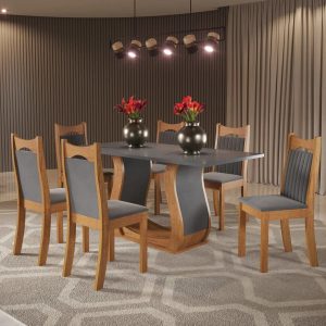 Mesa de Jantar Retangular Buenos Aires com 6 Cadeiras Dalas Yescasa