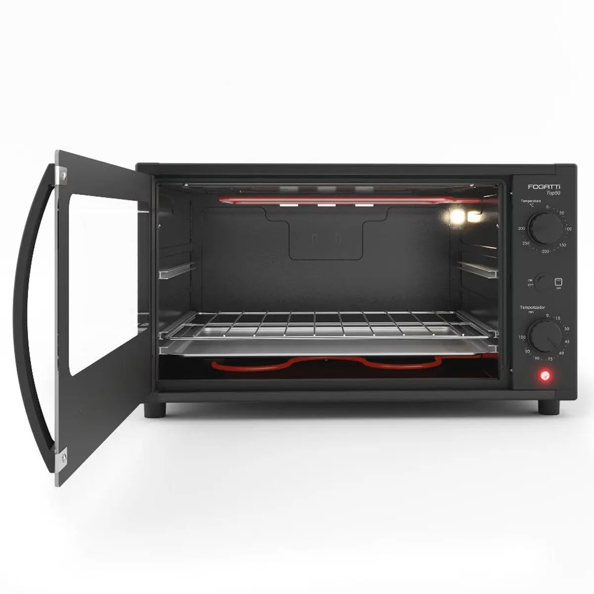 Forno Elétrico de Bancada 50 Litros Top50 Black com Grill e Luz Interna Fogatti 110/220V - Imagem 3