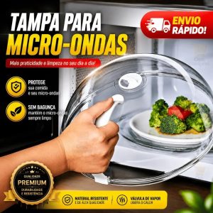 Tampa para Microondas Com Alça Protetor Capa Pratos Tudo Limpinho - NoBrand 110/220V