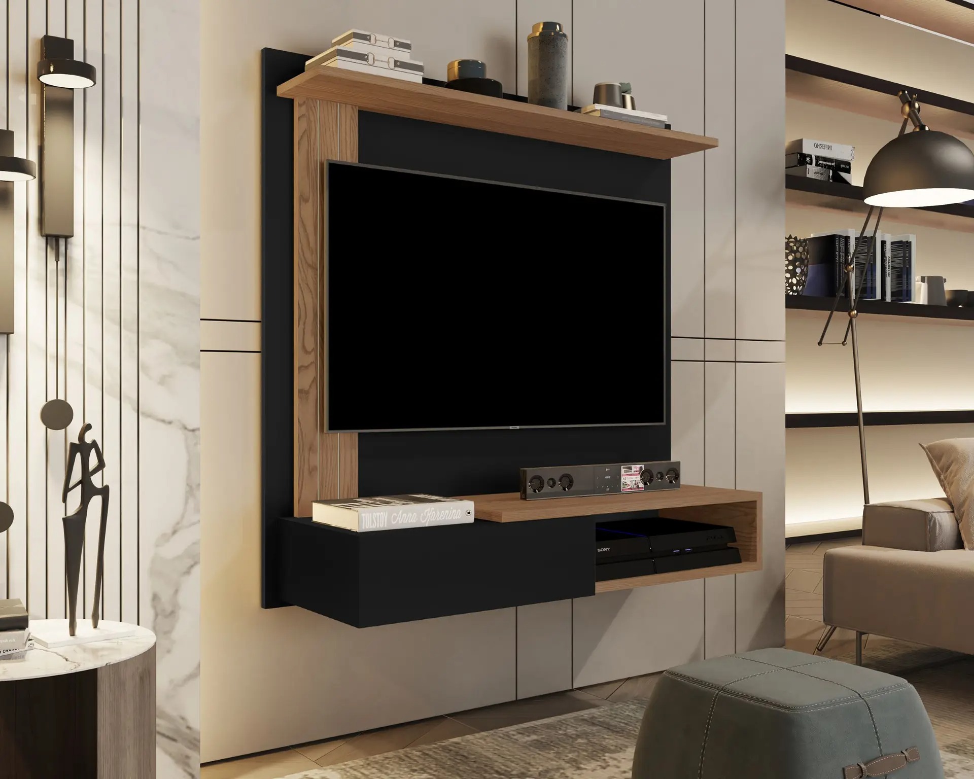 Painel Tv até 32 polegadas Rio de Janeiro com Porta Cores - Comprar Moveis em casa - Comprar Móveis em Casa - Imagem 2
