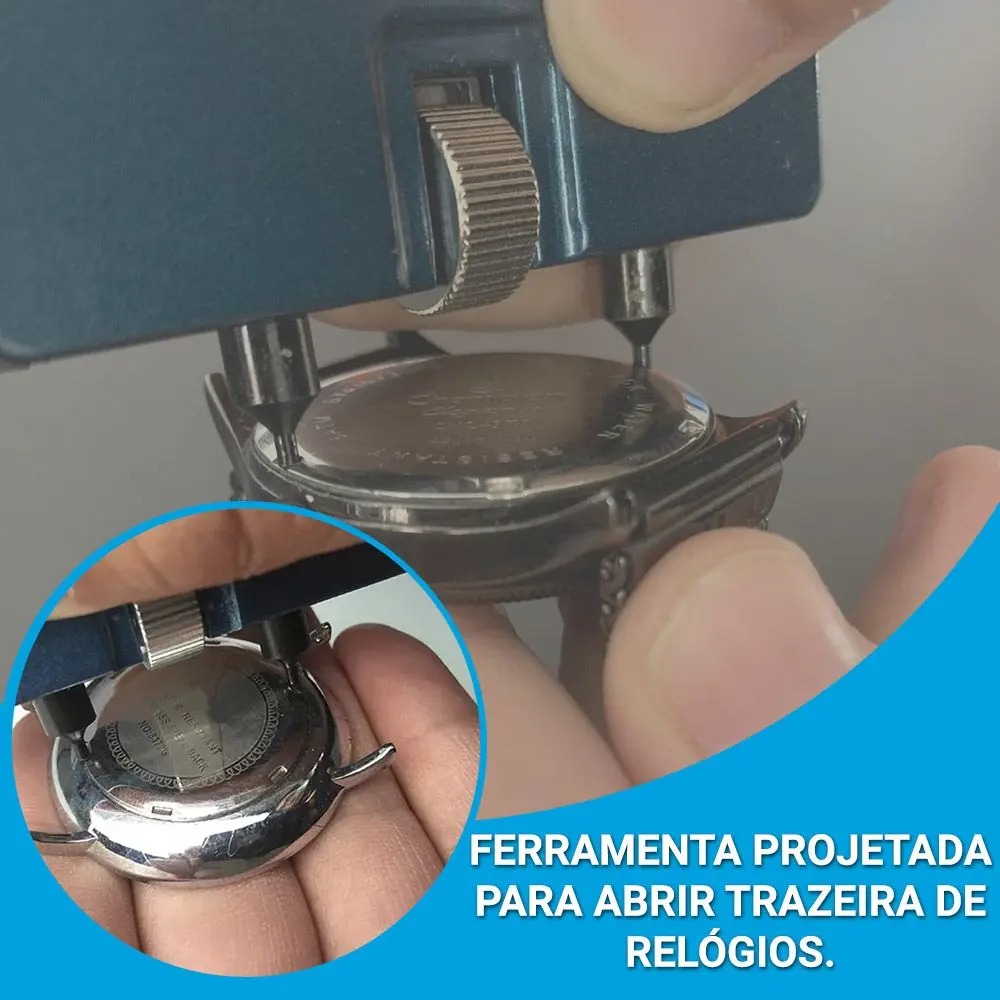 Ferramenta Chave Para Abrir Tampa Fundo Abridor de Relógio 60mm Relojoeiro Reparo Chave Universal Profissional - Lugatools - Imagem 4