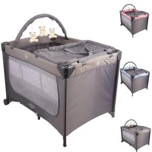 Berço Portátil Joly Baby Style 2 Níveis de Altura Compacto Chiqueirinho Com Trocador - BabySyle