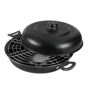 Pizza Grill e Churrasqueira Antiaderente 30cm Preto Nacional - Alumínio Nacional