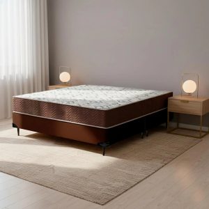 Cama box + Colchão ISO 150 D45 Queen Size(158x198)-Ortobom