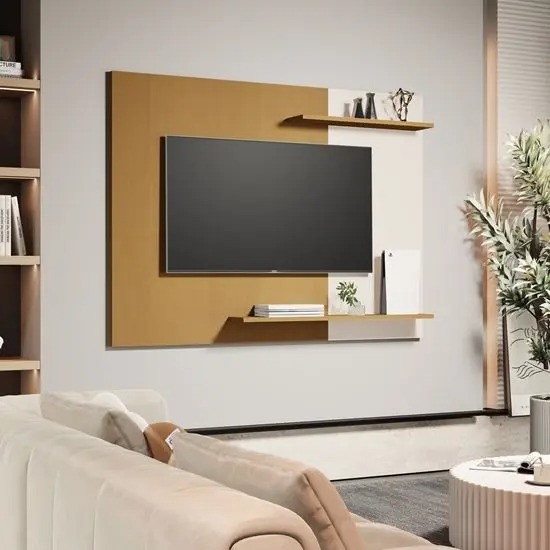 Painel Sala Quarto TV Smart Até 55 Polegadas Com prateleiras 7117 Dudinha - Cores - Comprar Moveis em Casa - Comprar Móveis em Casa