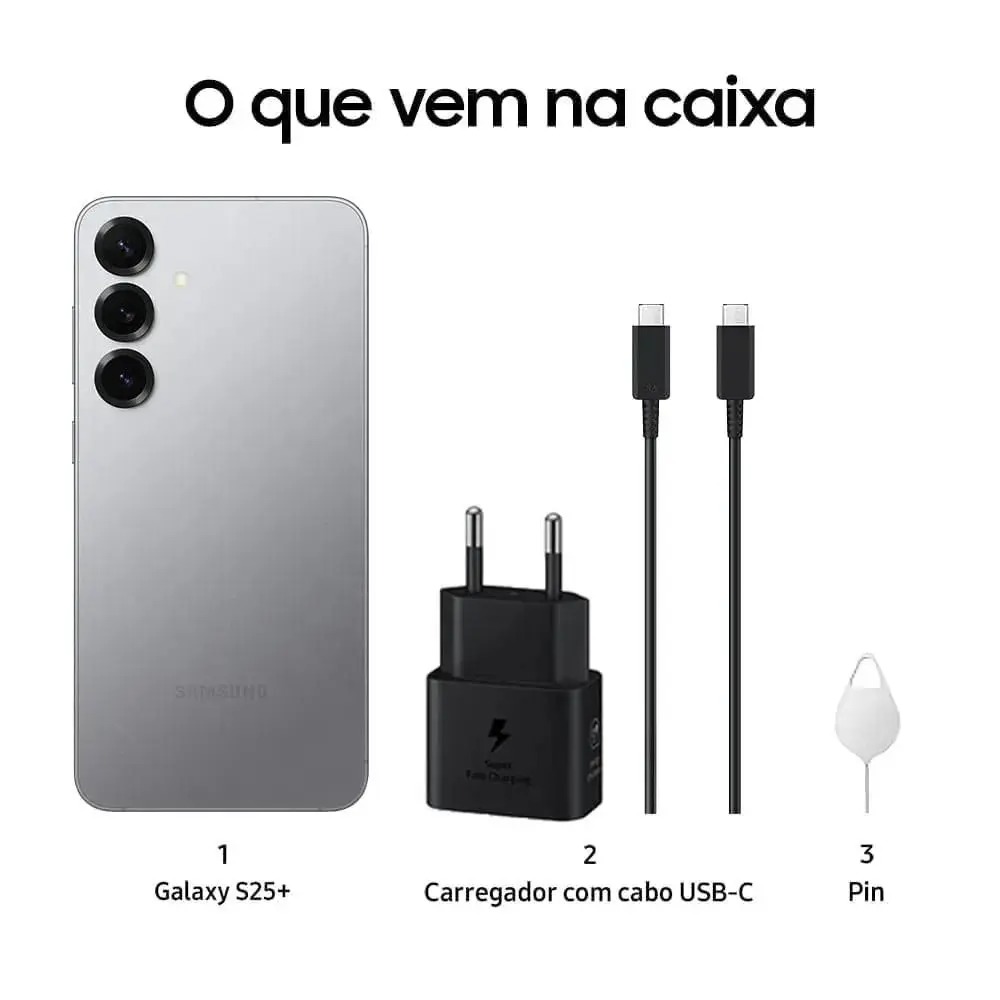 Celular Samsung Galaxy S25+ 5G, 512GB, 12GB RAM, Câmera Tripla de 50+12+10, Tela Grande de 6.7" - Imagem 2