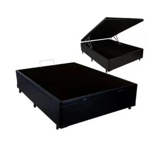 Cama Box Com Baú Casal + Colchão De Molas Ensacadas - Ortobom - AirTech SpringPocket - 138x188x67cm