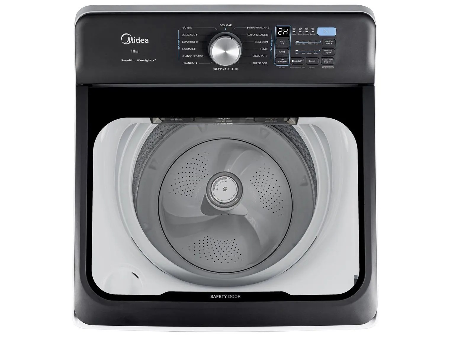 Lavadora de Roupas Midea 14kg Cesto Inox 13 Programas de Lavagem Branca MA512W140A/WK05 110/220V - Imagem 3