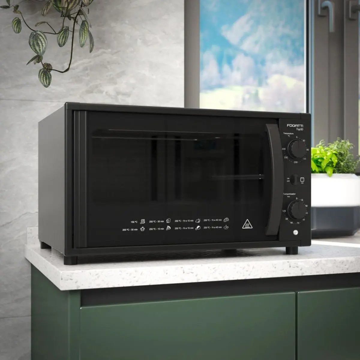 Forno Elétrico de Bancada 50 Litros Top50 Black com Grill e Luz Interna Fogatti 110/220V - Imagem 6