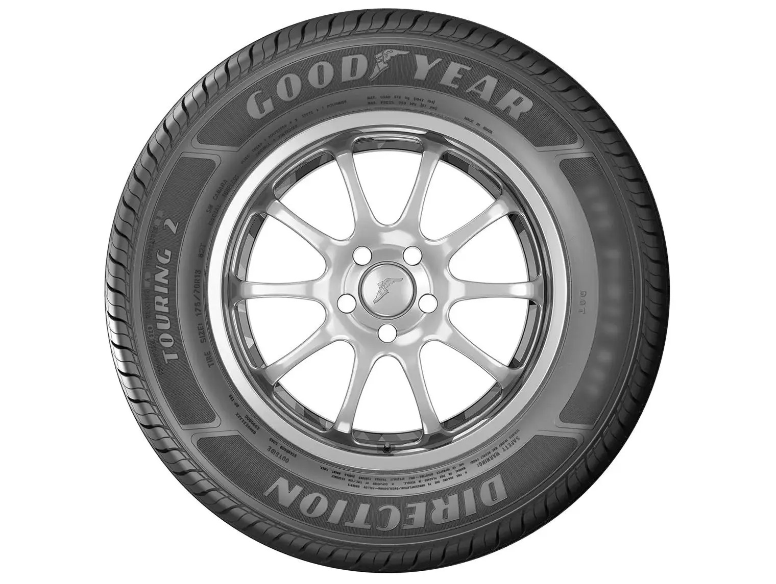 Kit 2 Pneus Aro 13” 165/70R13 Goodyear 83T - Direction Touring 2 - Imagem 4
