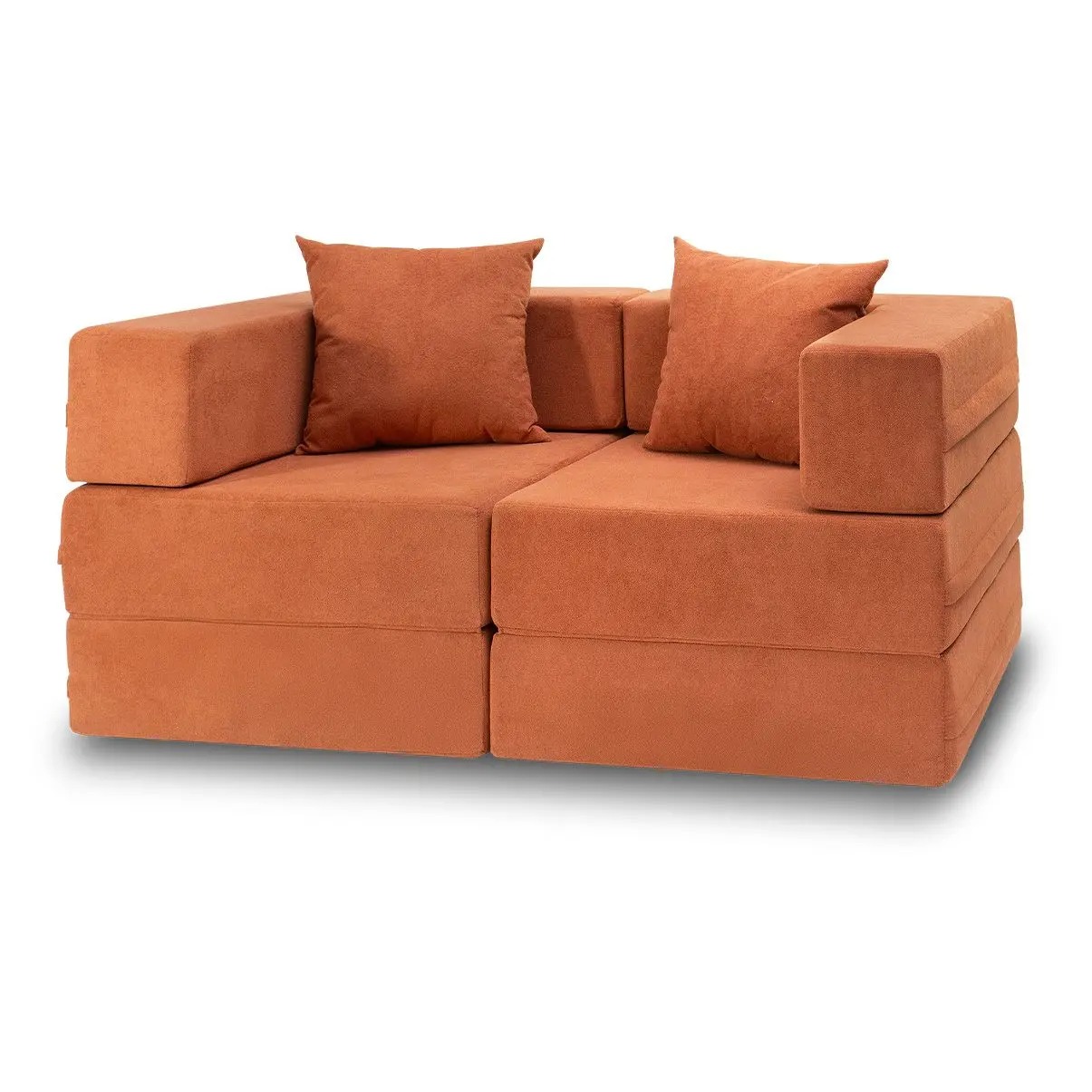 Sofá Cama Casal 160 cm Sala 2 Módulos Vem na Caixa Compacto Estofado Capas Removíveis Cobbi - Modifika - Imagem 4
