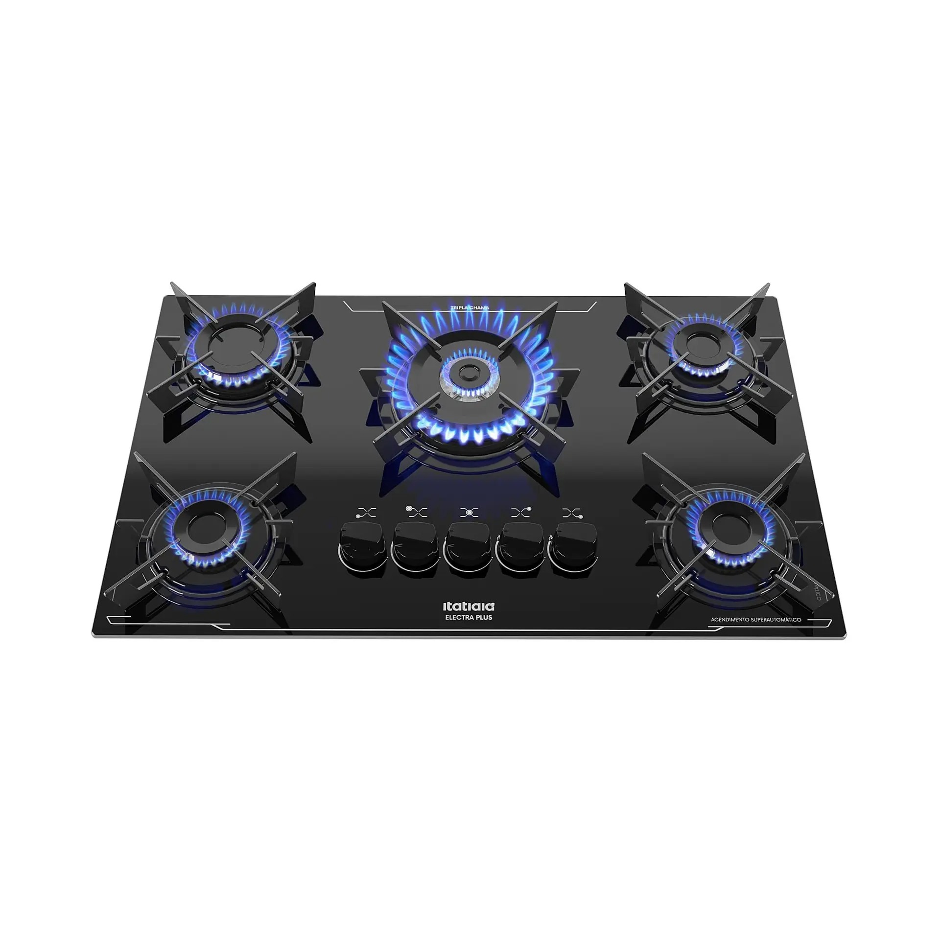Cooktop Electra Plus Itatiaia 5 Bocas Tripla Chamas Bivolt Preto 110/220V - Imagem 3