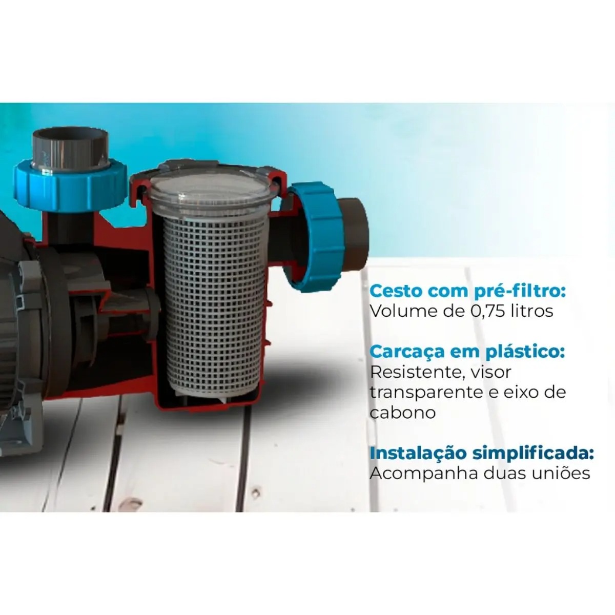 Kit Bomba BMCP-50 Filtro FM-40 Sodramar Piscinas Até 50.000L - Imagem 3