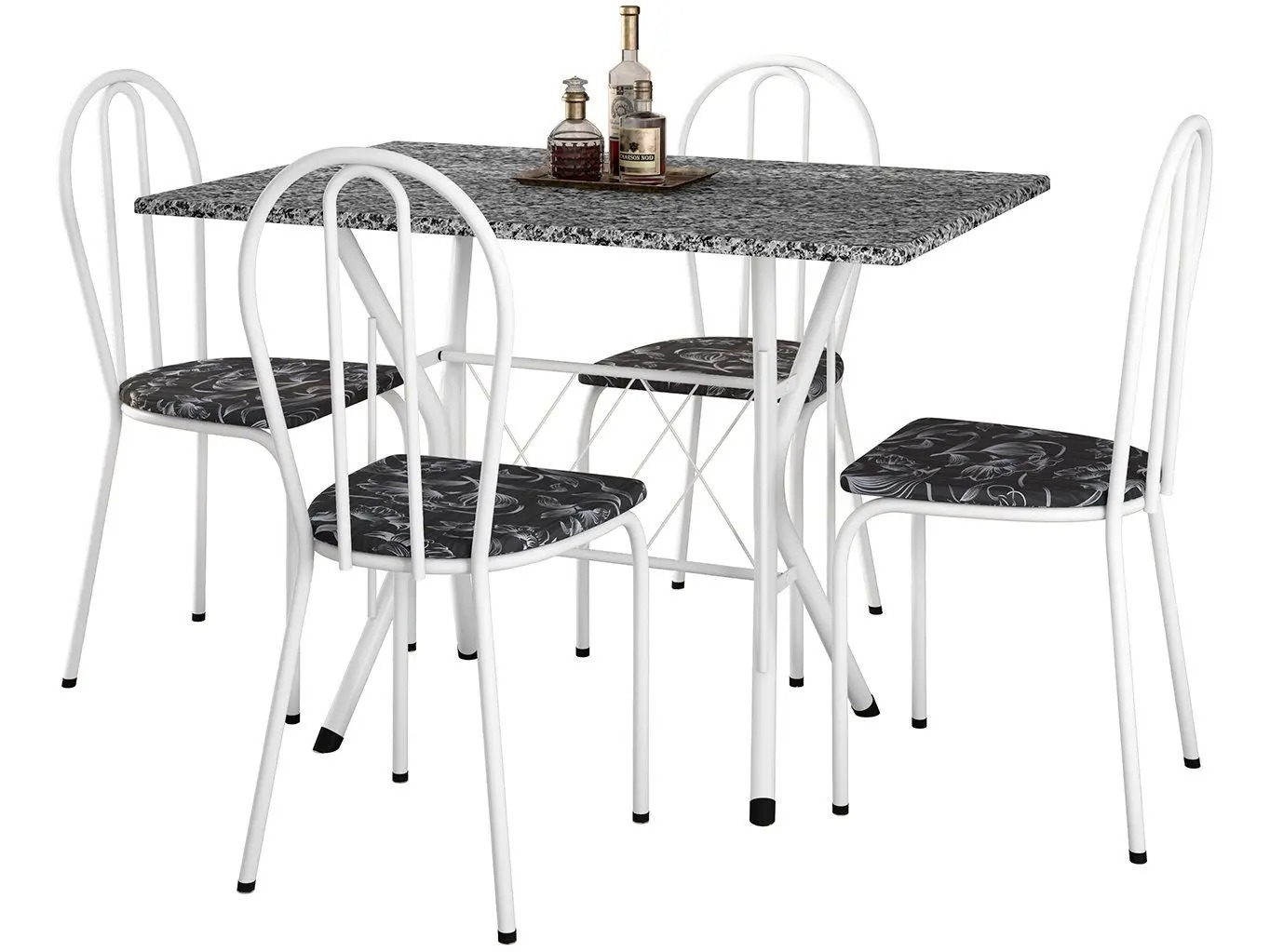 Mesa de Jantar 4 Cadeiras Retangular Branca - Artefamol America Bruna - Imagem 4