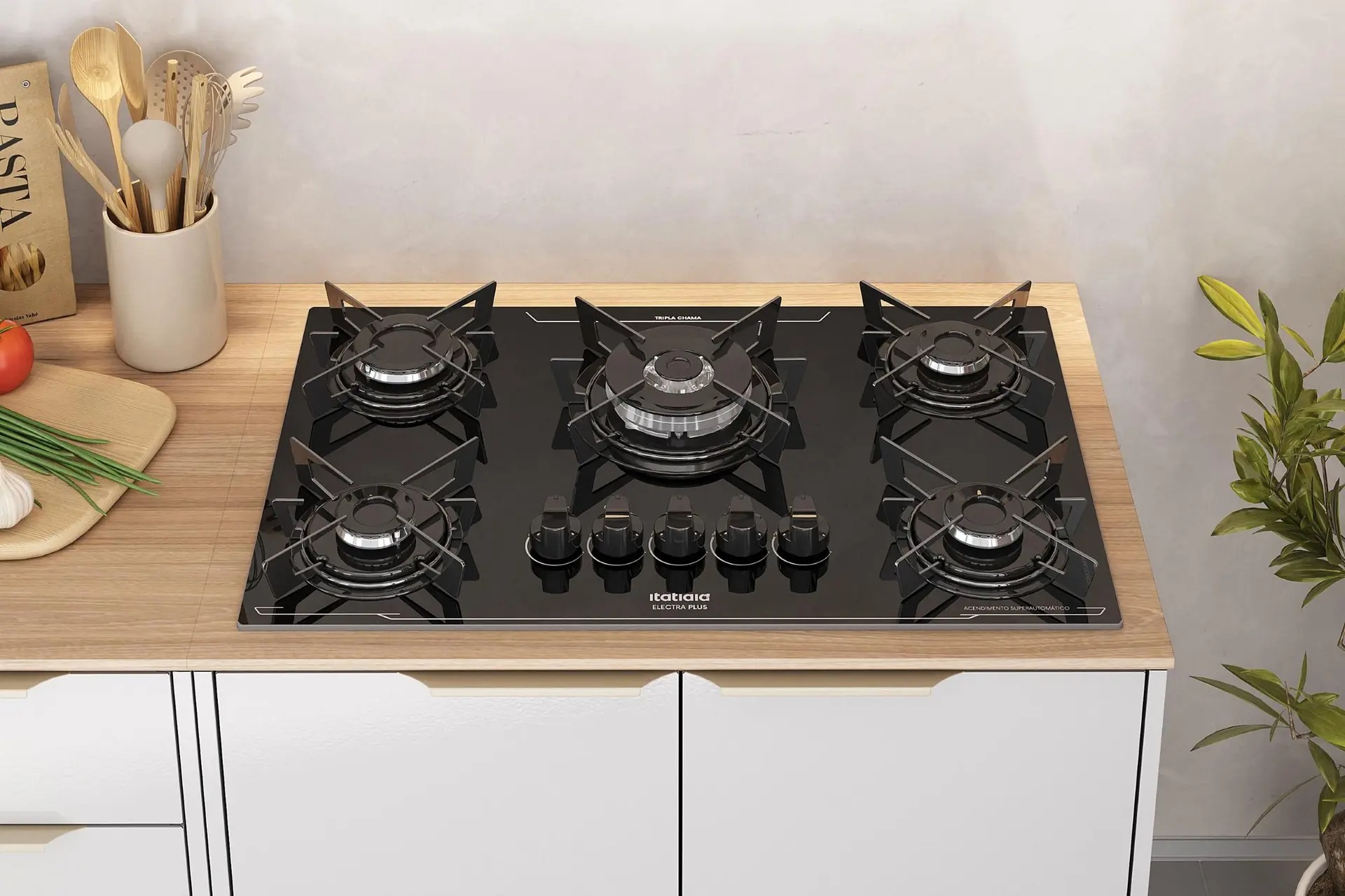 Cooktop Electra Plus Itatiaia 5 Bocas Tripla Chamas Bivolt Preto 110/220V - Imagem 4