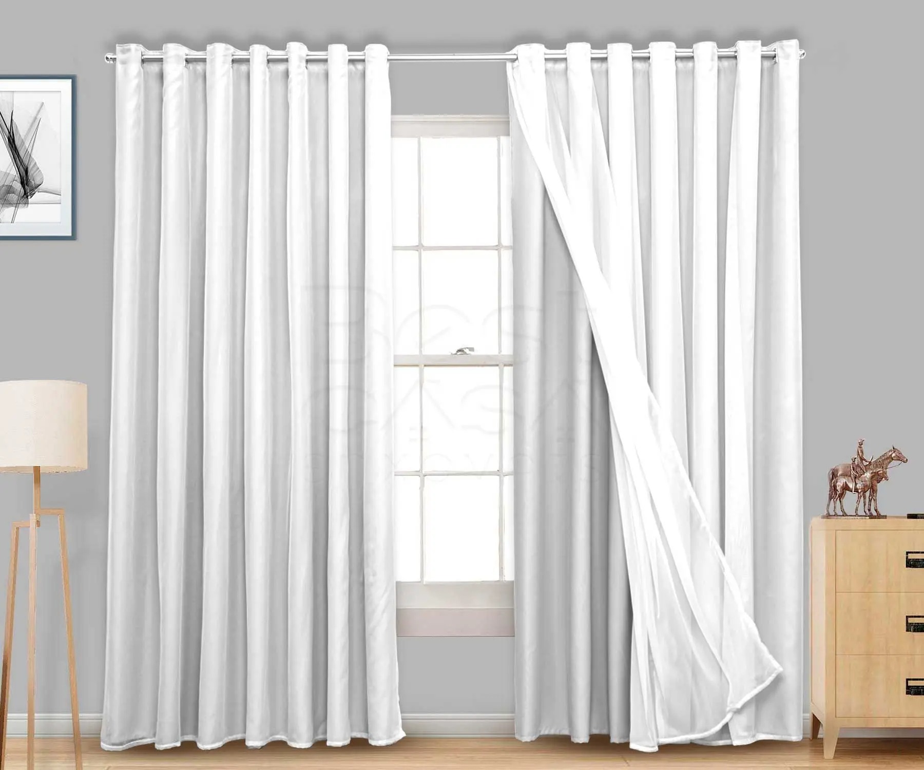Cortina Blackout em Tecido com Voil 2,80m x 2,30m - Marias Enxoval Cortinas - Imagem 2