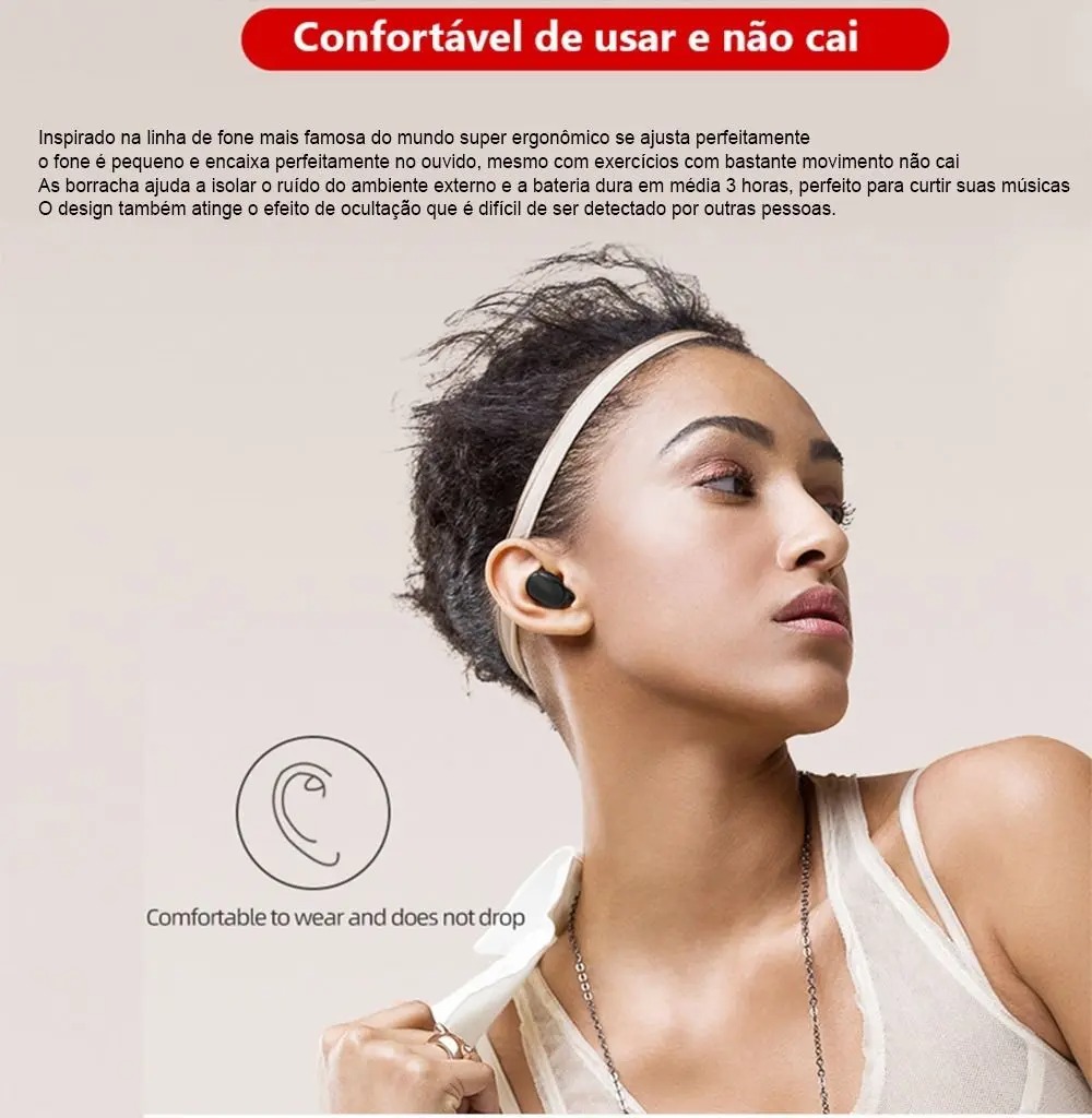 Fone Via Bluetooth Barato Sem Fio Com Garantia Original - 01Smart - Imagem 4