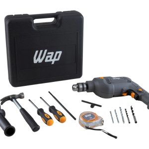 Furadeira e Parafusadeira de Impacto Wap 700W com Maleta 12 Peças WF 700K10