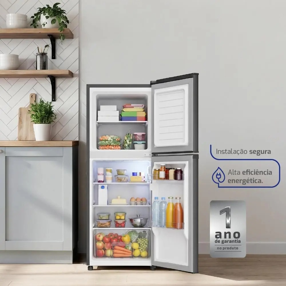 Geladeira Refrigerador Compacto HQ Defrost 140 Litros Preta HQ-140RDF 110/220V - Imagem 5