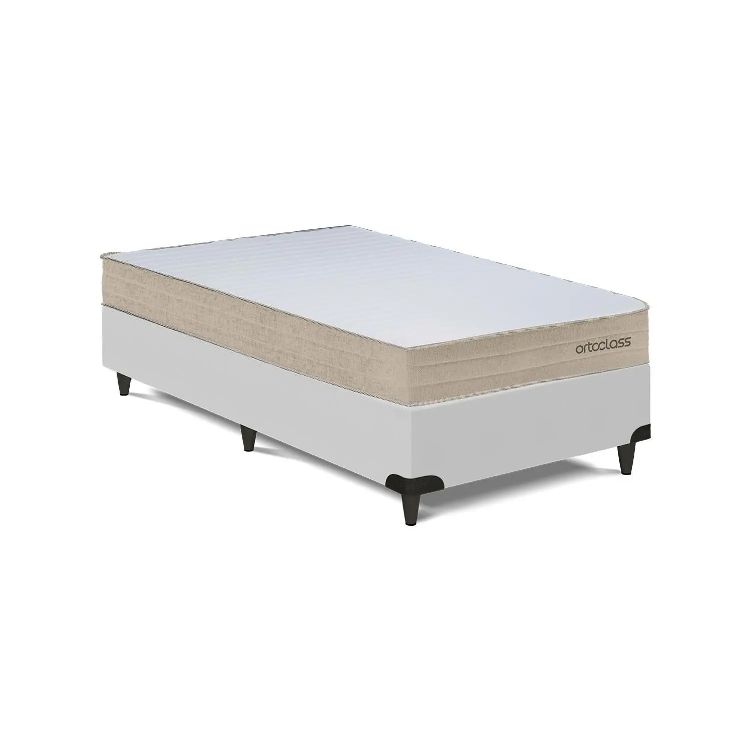 Cama Box e Colchão Poli D33 - Solteirão(108x198) - Ortoclass - Ortobom