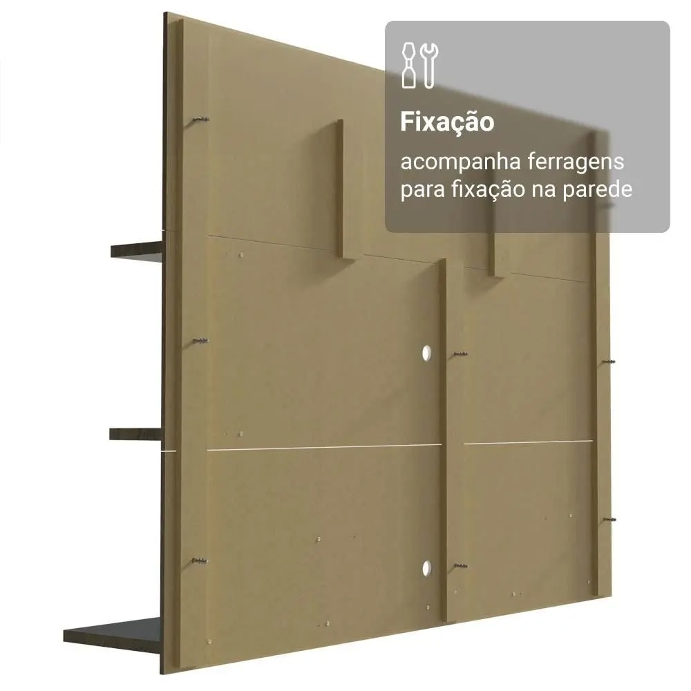 Rack com Painel para TV até 60 Polegadas 180 cm Metz Madesa - Imagem 7