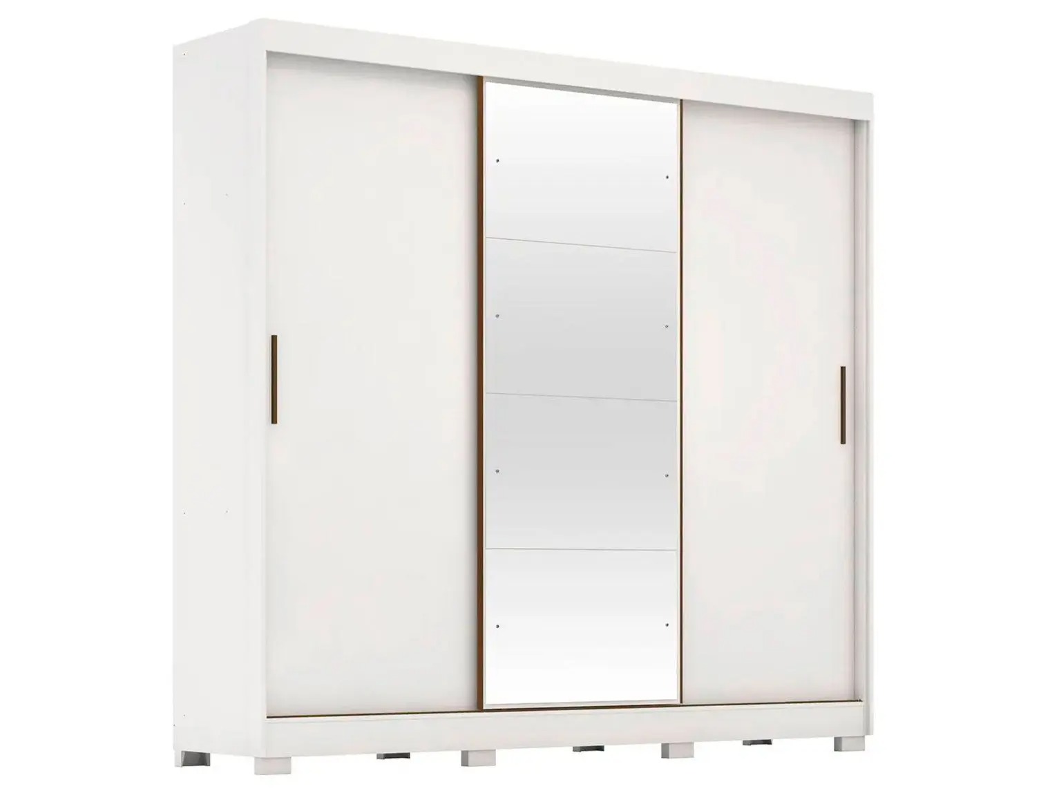 Guarda-roupa Casal com Espelho 3 Portas de Correr 6 Gavetas Demóbile Londres