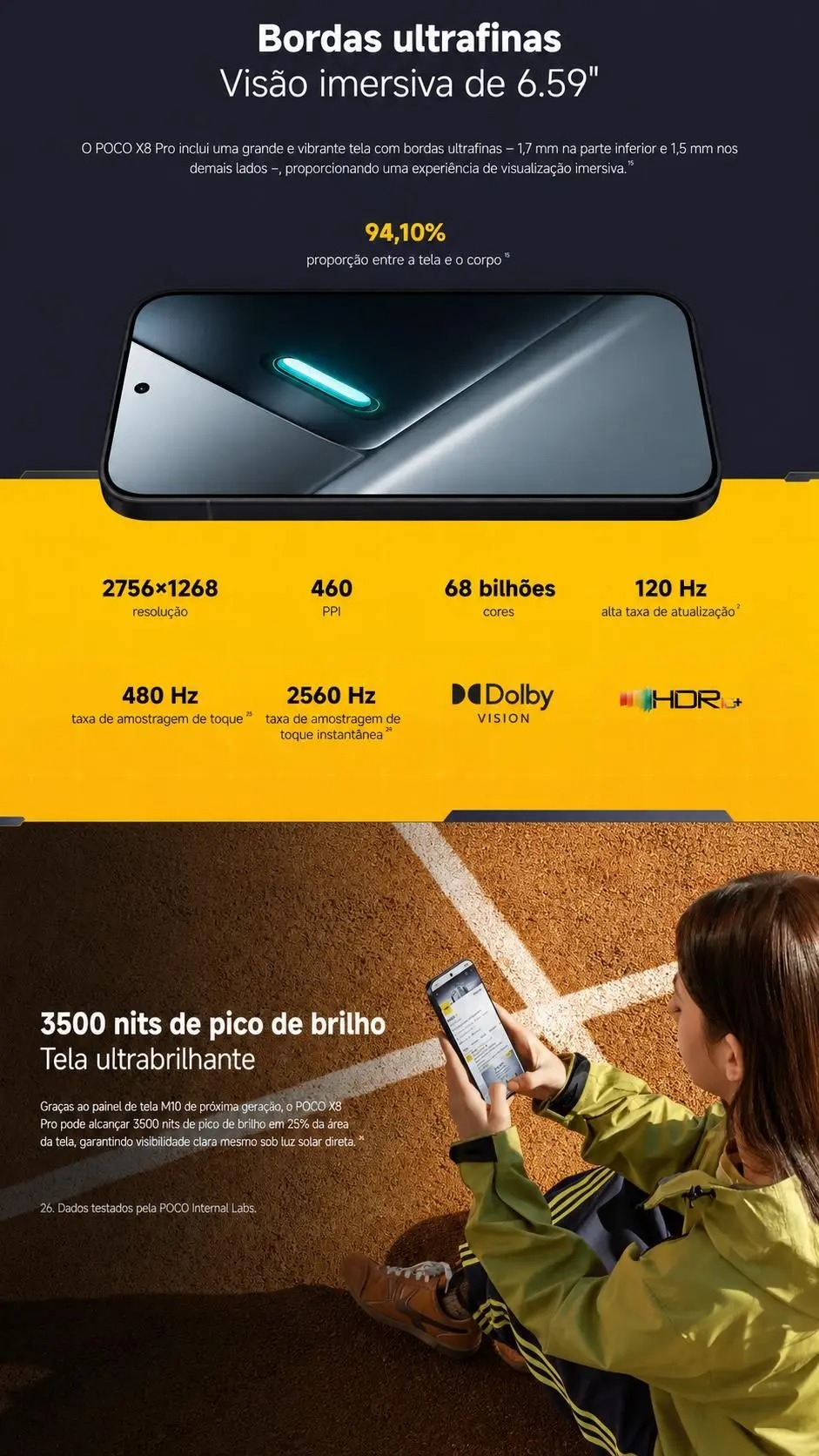 Celular Xiaomi Poco X8 Pro 512GB 12GB RAM 5G Versão Global Original Lançamento Câmera Incrível Com NFC Amoled Smartphone Premium - Imagem 3