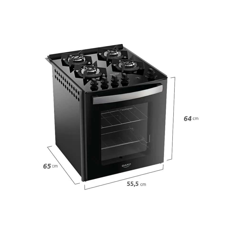 Fogão 4 Bocas de Embutir Dako Supreme Mesa de Vidro Bivolt - Imagem 2