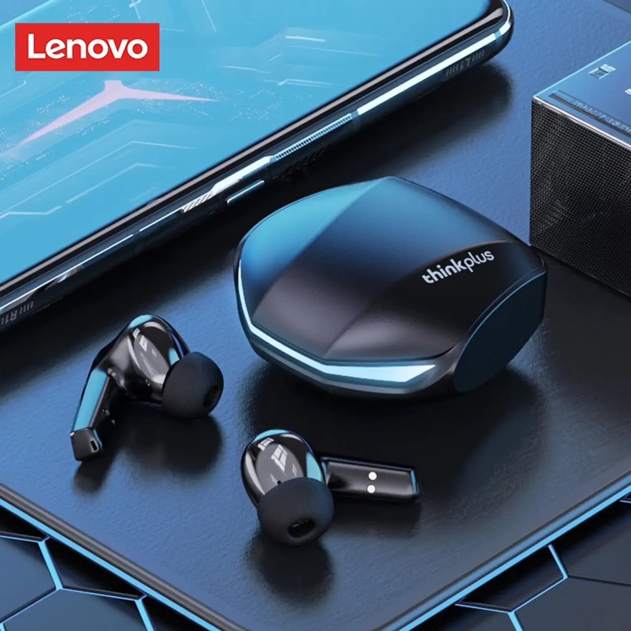Fone de Ouvido Sem Fio Bluetooth Lenovo GM2 Pro Preto - Imagem 4