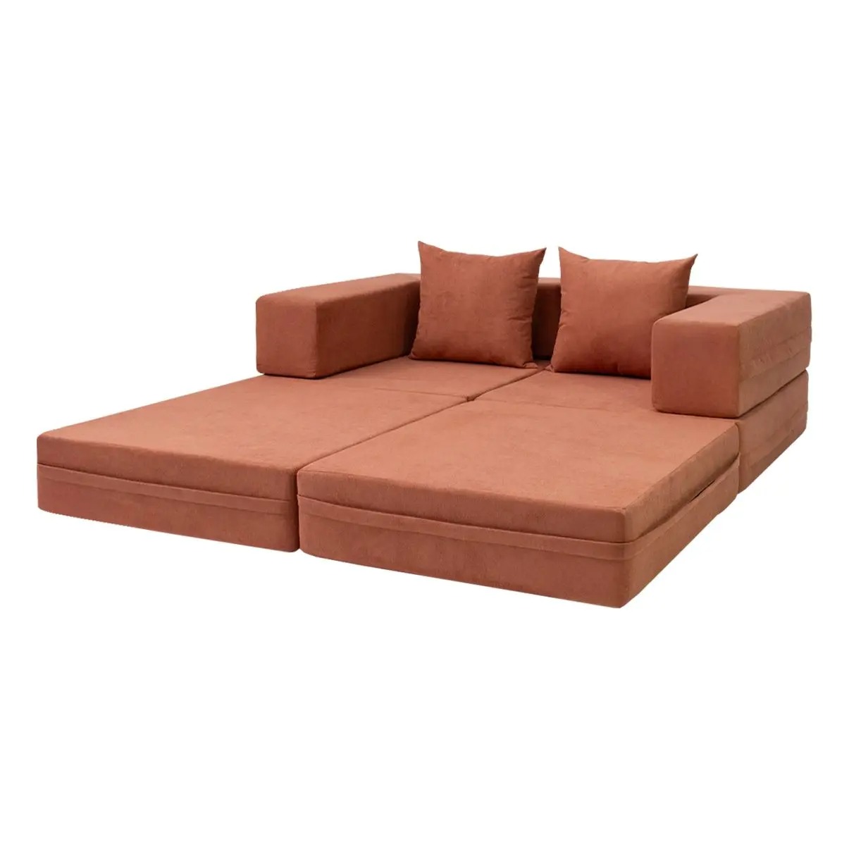 Sofá Cama Casal 160 cm Sala 2 Módulos Vem na Caixa Compacto Estofado Capas Removíveis Cobbi - Modifika - Imagem 3