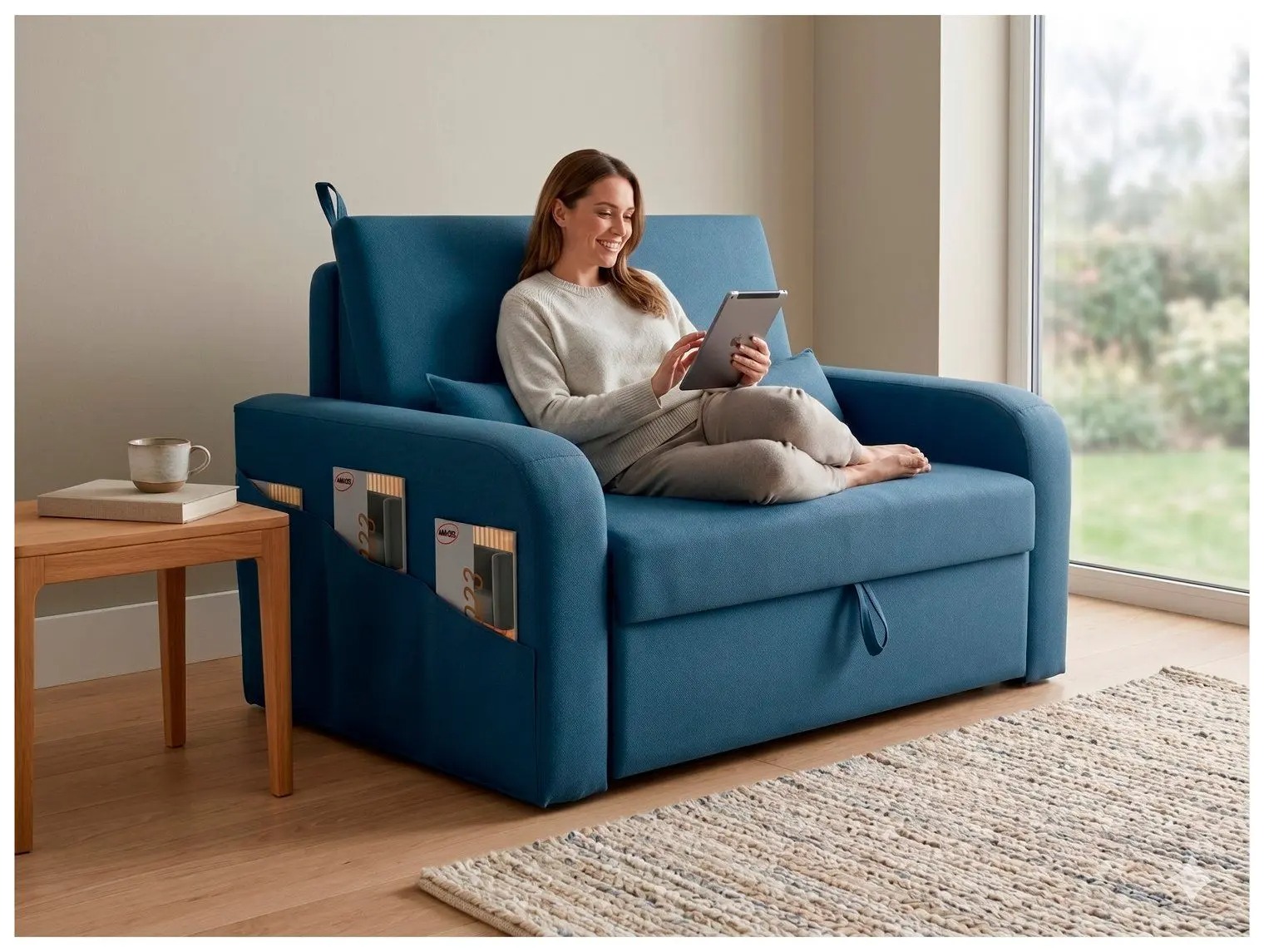 Sofá-cama 2 Lugares Casal Veludo Matrix Lady Dai - Imagem 5