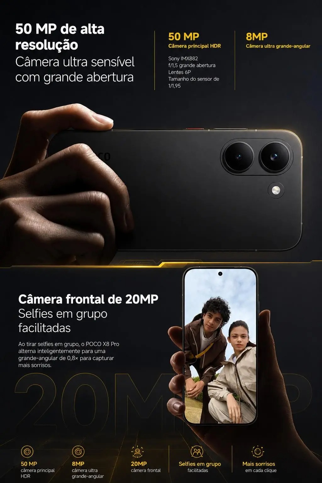 Celular Xiaomi Poco X8 Pro 512GB 12GB RAM 5G Versão Global Original Lançamento Câmera Incrível Com NFC Amoled Smartphone Premium - Imagem 4