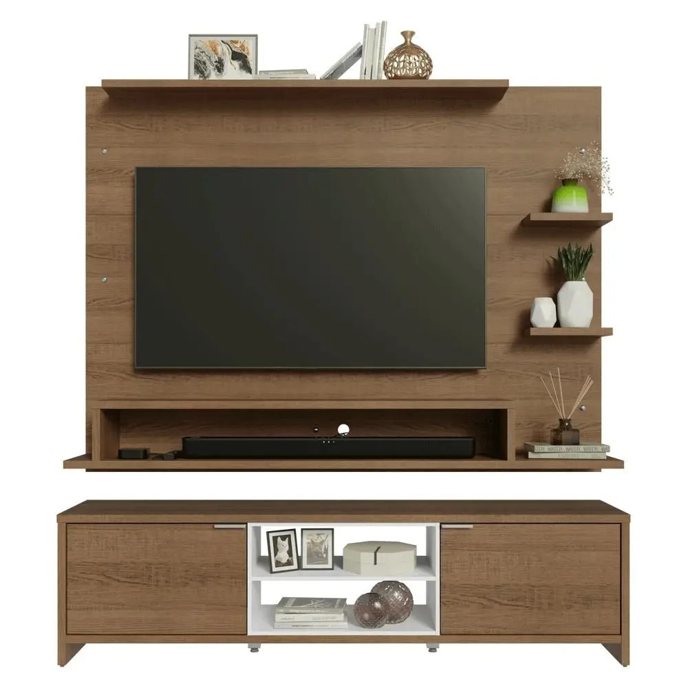 Rack com Painel para TV até 60 Polegadas 180 cm Metz Madesa - Imagem 10