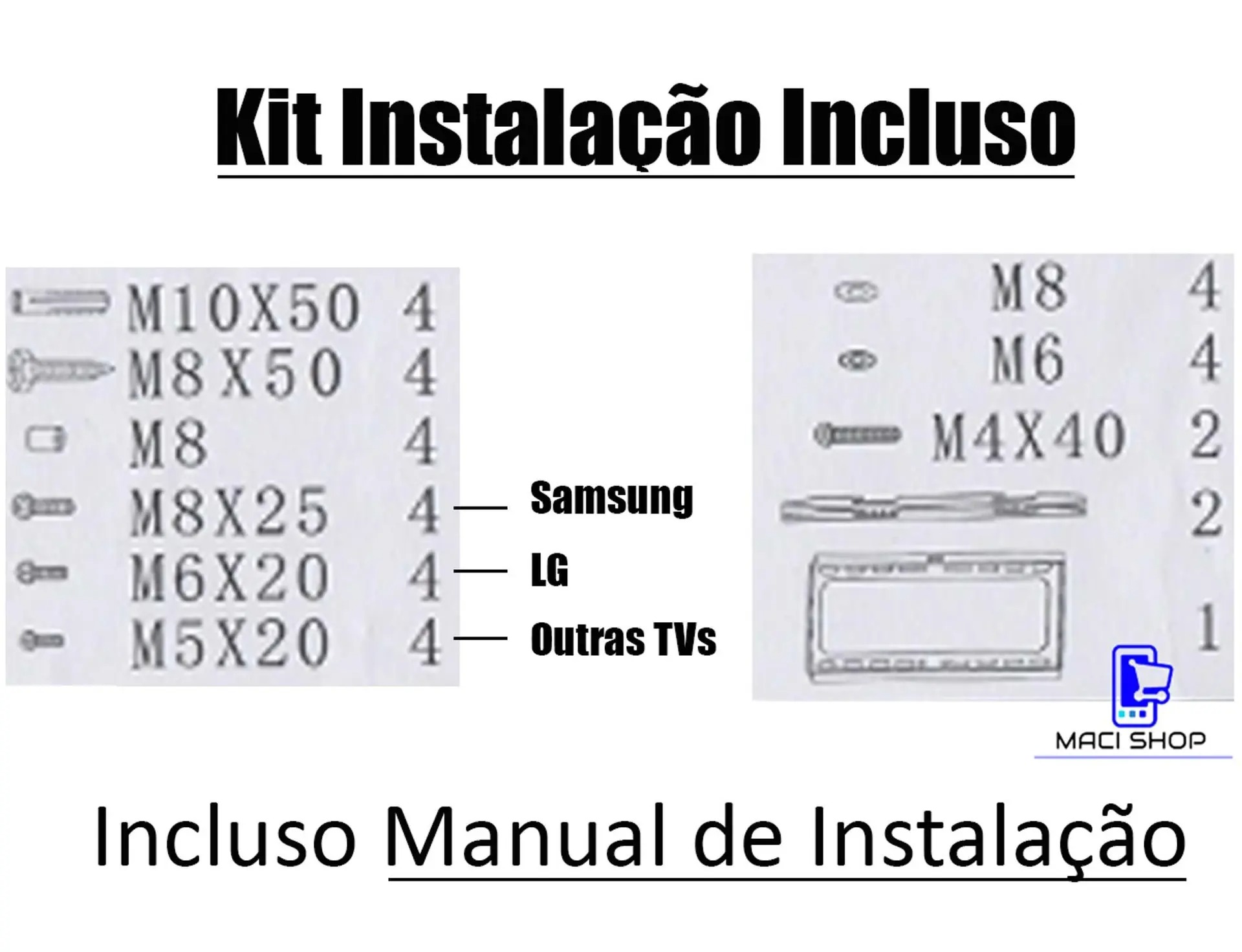 Suporte Para Tv 32 a 85 Lcd Led Oled Qled Fixo Samsung LG TCL Philips Universal de Parede Ultra Slim 50 55 58 60 65 70 75 80 85 86 Polegadas - Fertak - Imagem 3