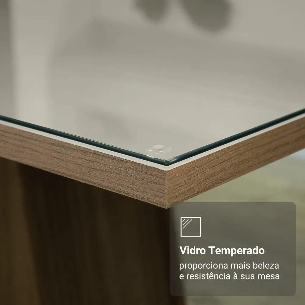 Conjunto Sala de Jantar Tampo de Vidro 6 Cadeiras Sintra Madesa - Imagem 7