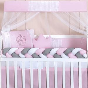 Kit Berço Americano Enxoval Bebê 11 Peças Completo com Elástico e Trocador - Rei do Kit Berço