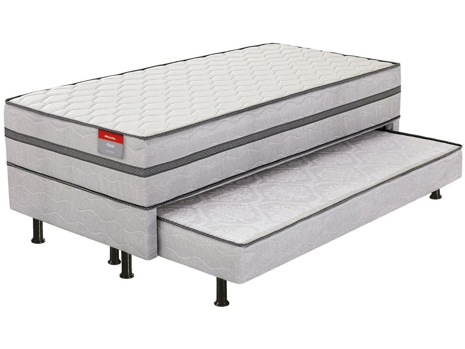 Cama Box Conjugada Solteiro Reconflex Espuma com Cama Auxiliar - 65x88x188cm Elos - Imagem 2