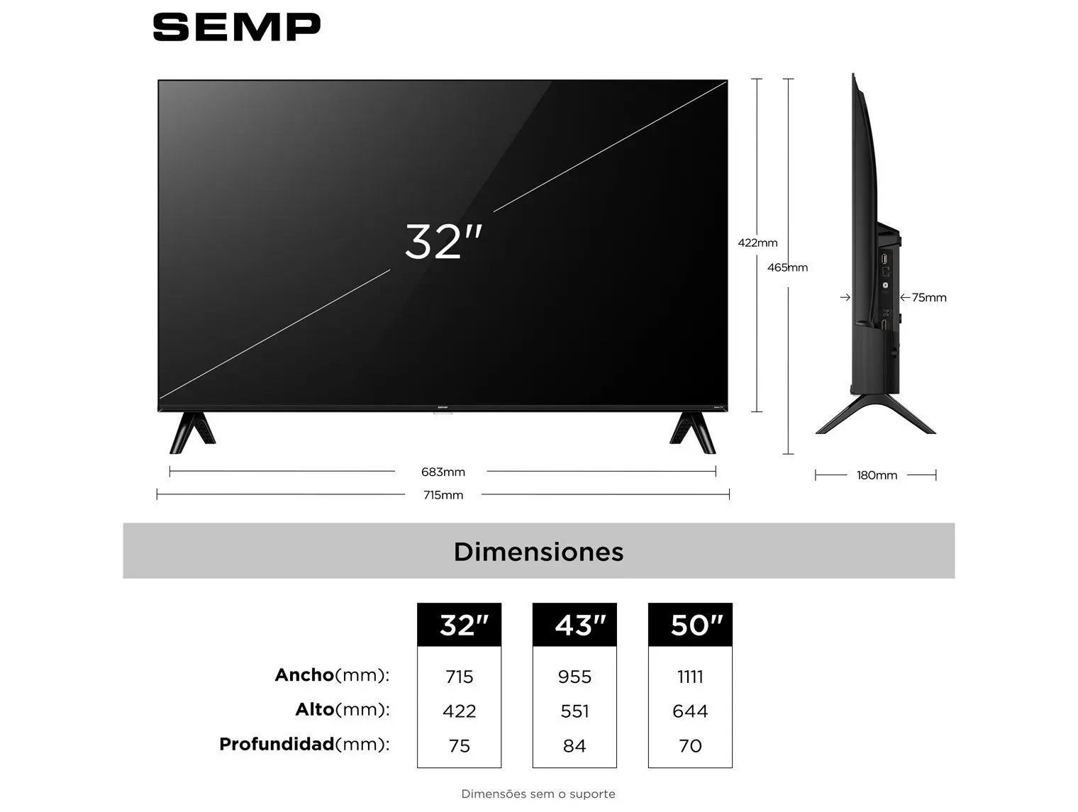 Smart TV 32" Semp Full HD LED 32S42R Roku 2026 - Imagem 4
