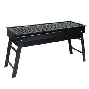 Churrasqueira Portátil a Carvão Dobrável Snel Home Grelha Cromada 60cm para Quintal, Camping e Praia