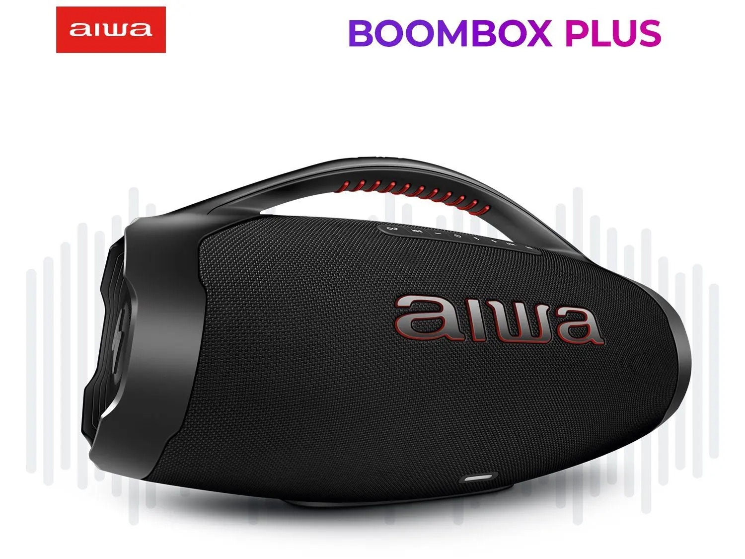 Caixa de Som Aiwa Boombox Plus AWS-BBS-01-B Bluetooth Amplificada 200W USB - Imagem 2