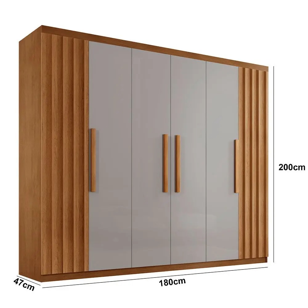 Guarda Roupa Casal Roma MDF 6 Portas e 2 Gavetas - Moderna Mobília - Imagem 2